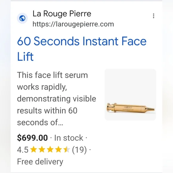 NIB La Rouge Pierre 60 Second Instant Face Lift - Picture 7 of 7